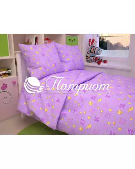КПБ детский Жирафики, фиолетовый, бязь 125 г/м² 366-5